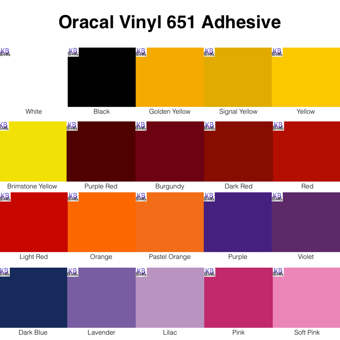 Vinyl: Oracal 651 Adhesive Sheet – KB blanks LLC